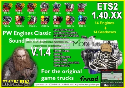 PW Engines Classic Sounds Pack v1.4 for ETS2 1.40.x