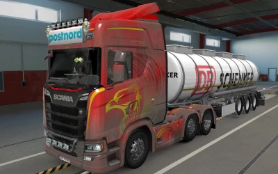 BIG LIGHTBOX SCANIA R AND S 2016 POSTNORD BY RODONITCHO MODS 1.40