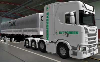 SKIN SCANIA S 2016 8X4 EVERGREEN WHITE BY RODONITCHO MODS 1.40