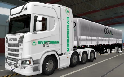 SKIN SCANIA S 2016 8X4 EVERGREEN WHITE BY RODONITCHO MODS 1.40