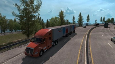 Multiple Trailers in Traffic - ATS - v9.1