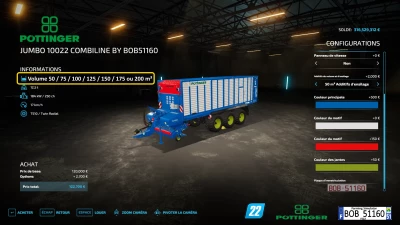 FS22 JUMBO 10022 COMBILINE BY BOB51160 v1.0.0.0