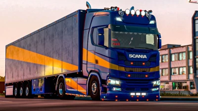 Sunrise Scania with Trailer v1.45