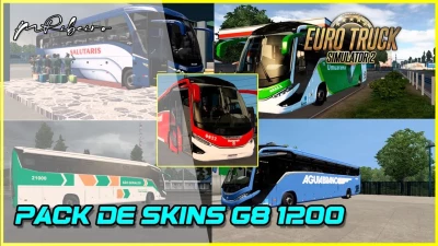 PACK DE SKINS G8 1200 4x2 - MARCOPOLO Apotech Ets2 1.44x - 1.45x