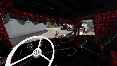 Scania RJL Topline Interior + Exterior Red Danish Plush v2.0