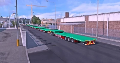 CHINA green flatbed trailer road train 1.43