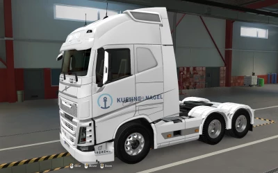 SKIN VOLVO FH16 2012 8X4 KUEHNE + NAGEL WHITE 1.43