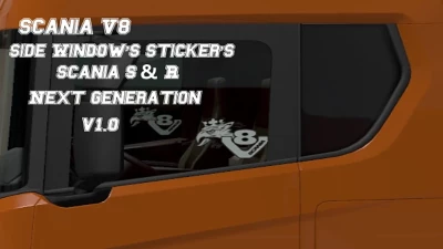 Scania V8 Side Windows Stickers Scania S&R Next Generation v1.0