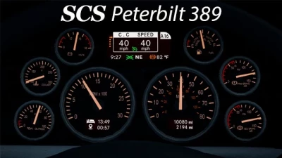 SCS Peterbilt 389 Custom Dashboard v1.1 - 1.43