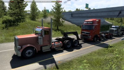 Towing a Volvo FH16 8x4 to a service station. Traffic. ATS v1.43