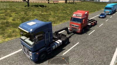 Towing a Volvo FH16 8x4 to a service station. Traffic. ETS2 v1.43