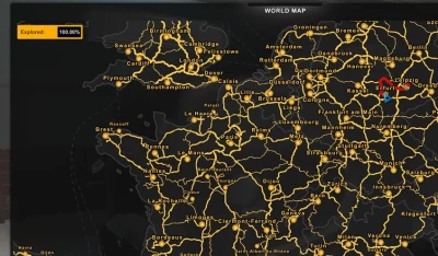 100% opened map in ETS2 Profile 1.43