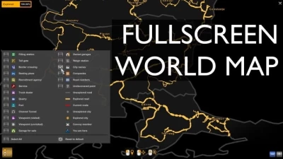 FULL SCREEN WORLD MAP ATS v1.44.1