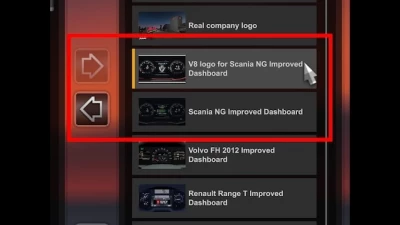 V8 logo for Scania NG Improved Dashboard v2.0