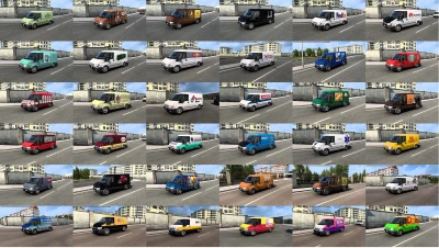 Ford Transit with skins of real companies in traffic 1.45