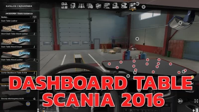 Dashboard Table Scania 2016 1.4