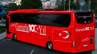 Mercedes Travego 16 SHD Gururla 100.Yıl Türkiye Kaplaması Skin 1.48