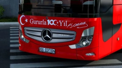 Mercedes Travego 16 SHD Gururla 100.Yıl Türkiye Kaplaması Skin 1.48