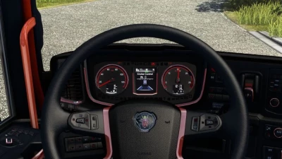 Scania R&S Interior Dark Red - Black + Dashboard v1.48