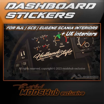 Dashboard stickers for RJL-EUGENE-SCS Scania v1.0 1.48.5