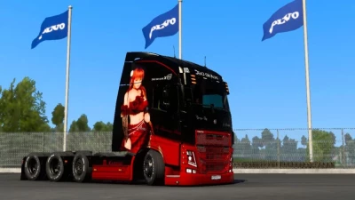 Volvo FH12 (Pendragon) Kasumi Red Wedding Dress Skin By Zen Workshop 1.49