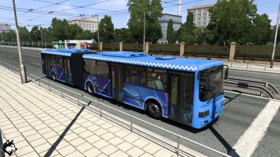 Articulated bus Liaz in traffic for Russia v1.0