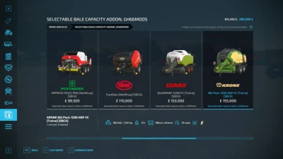 Selectable Bale Capacity Addon v1.2.0.0