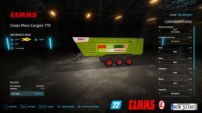 FS22 ClaasMaxiCargos 770 By BOB51160 v1.0.0.0