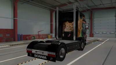 RJL Scania 4 Series Topline Orange Cat Airbrush Skin v1.0