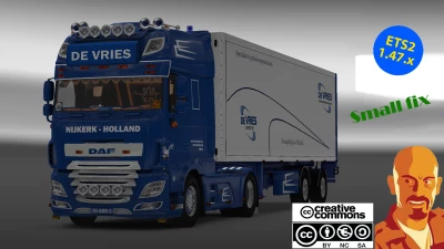 DAF XF116 DE VRIES + TRAILER Small Fix 1.47