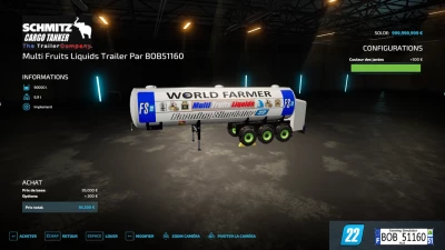 FS22 Multy Fruits Liquids Trailer FS22 v1.0.0.5