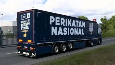 MAN TGX 2020 & SCS Curtainsider Trailer Perikatan Nasional Combo Skin 1.48