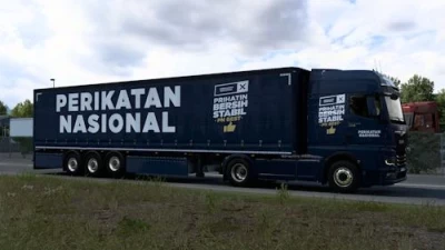 MAN TGX 2020 & SCS Curtainsider Trailer Perikatan Nasional Combo Skin 1.48