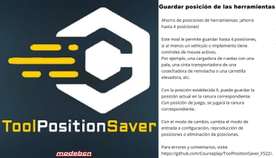 Tool Position Saver VERSIÓN EN ESPAÑOL V1.0.1.0