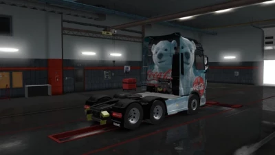 DAF XF E6 + Ownership Trailer Xmas Coca-Cola Bear Combo Skin 1.48