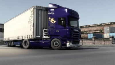 Scania R (RJL) and Krone MegaLiner Used Skins Combo 1.48