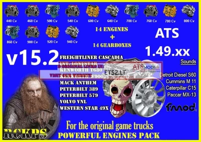 [ATS] Powerful Engines & Gearboxes Pack v15.2