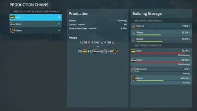 Precious Metals and Gem Production BETA v1.0.0.0
