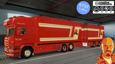 SCANIA R620 FLEURS  + TANDEM TRAILER ETS2 1.49.x