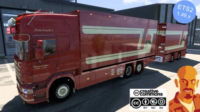 SCANIA R620 FLEURS  + TANDEM TRAILER ETS2 1.49.x