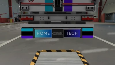 HOME WITH TECH SKIN & MUDFLAP FOR SCS BOX TRAILER FOR ETS2 1.52