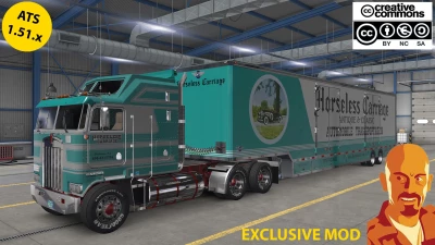 KENWORTH K100 HORSELESS CARRIAGE + TRAILER ATS EXCLUSIVE MOD 1.51.x