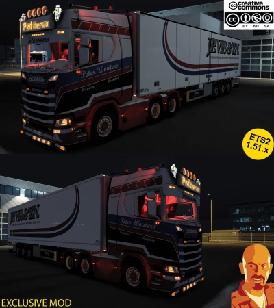 SCANIA S500 PWT STESSENS AND NTM TRAILER ETS2 EXCLUSIVE MOD 1.51.x