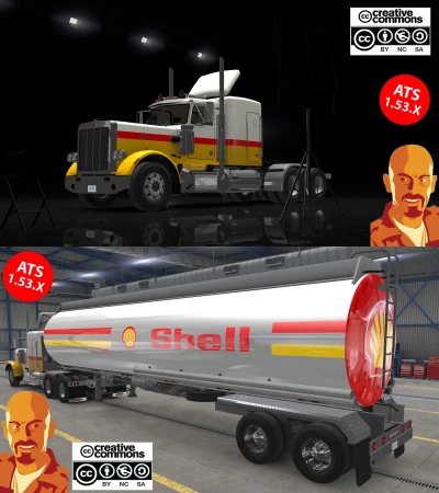 PETERBILT 359 SHELL & CUSTOM CISTERN TRAILER v1.0