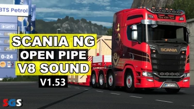 Scania NG open pipe V8 sound v1.53