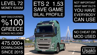 ETS 2 1.53 Save Game Profile v1.0