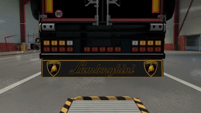 LAMBORGHINI SKIN & MUDFLAP FOR SCS BOX TRAILER v0.1