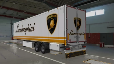 LAMBORGHINI SKIN & MUDFLAP FOR SCS BOX TRAILER v0.1