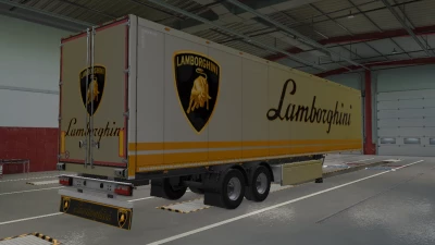 LAMBORGHINI SKIN & MUDFLAP FOR SCS BOX TRAILER v0.1