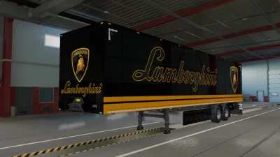 LAMBORGHINI SKIN & MUDFLAP FOR SCS BOX TRAILER v0.1